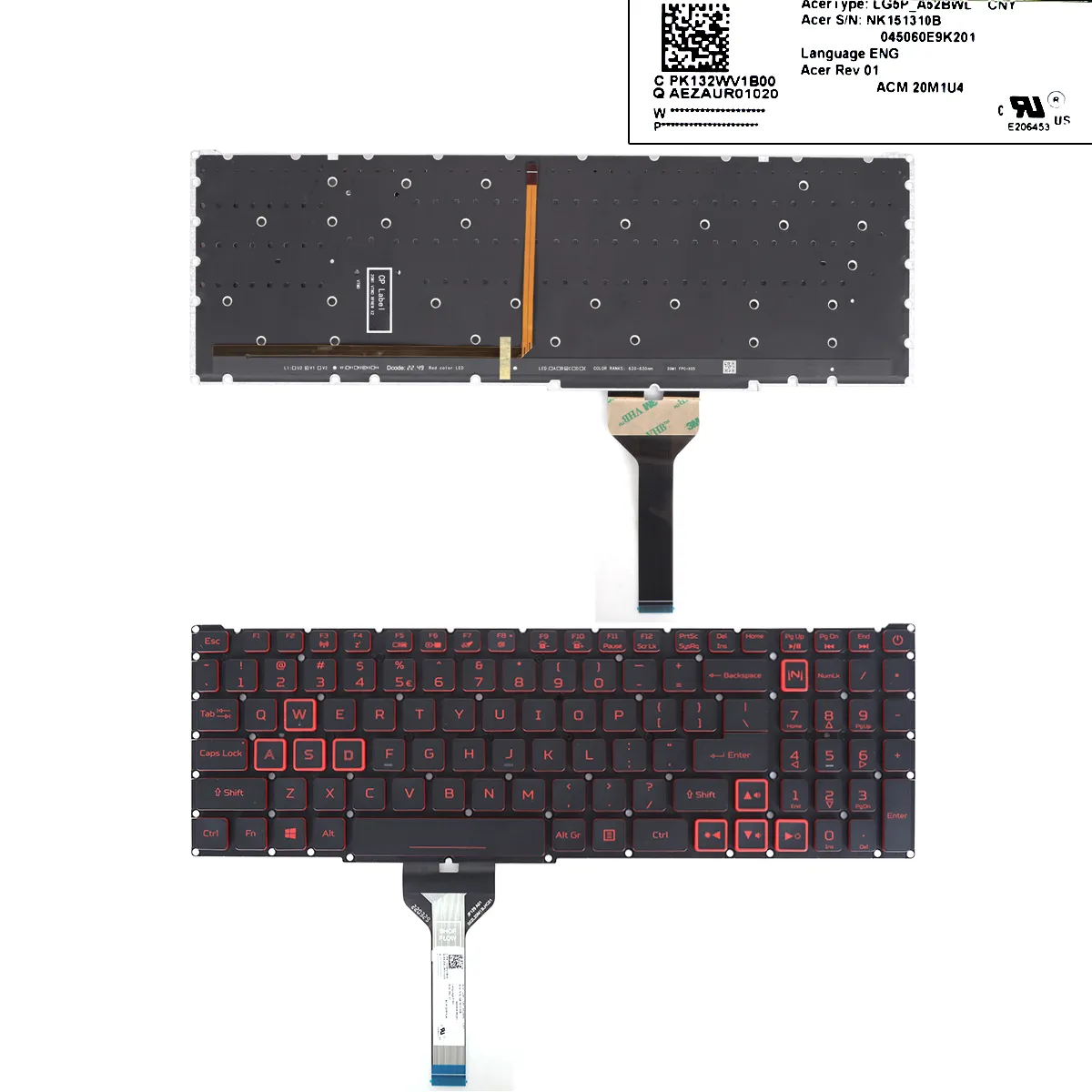 Picture of ACER Nitro 5 AN515-56 AN515-57 AN515-58 BLACK(Red printing backlit WIN8)